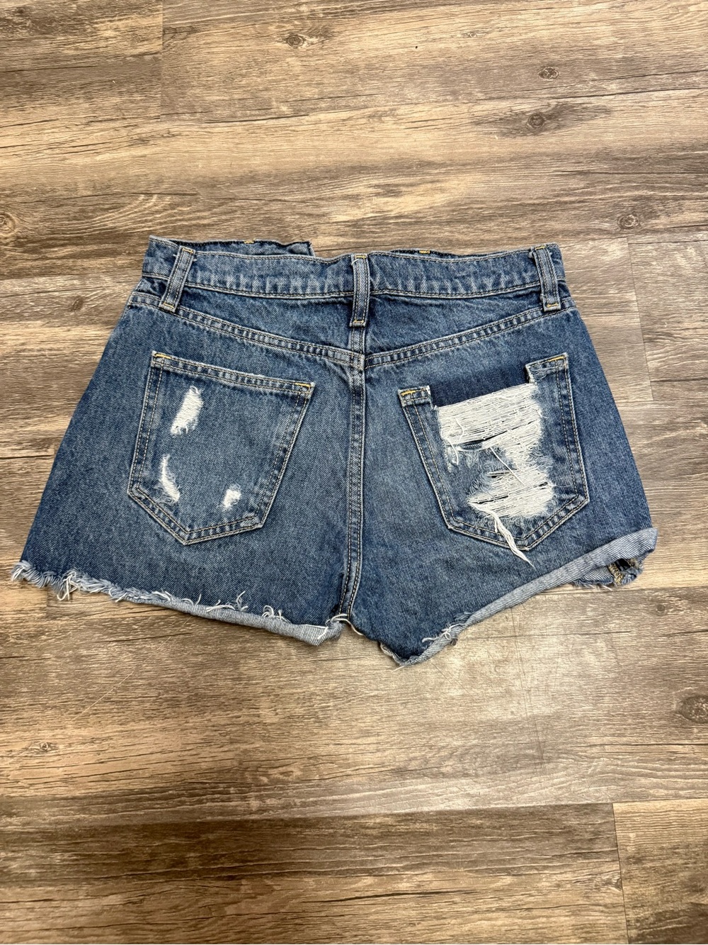 Arizona Jean Company Distressed Dark Blue Denim Shorts
